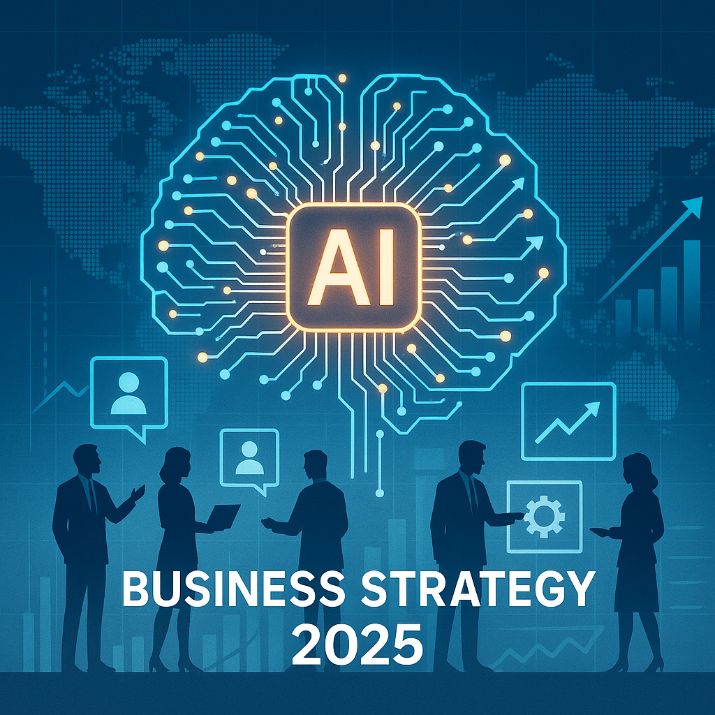 Futuristic digital brain with interconnected circuits representing computer intelligence and AI revolutionizing business strategies in a global environment