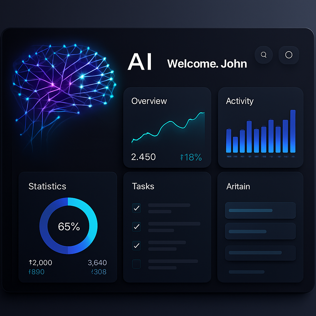 Illustration of AI-driven tailored software dynamically adapting a user interface to provide personalized experiences in 2024